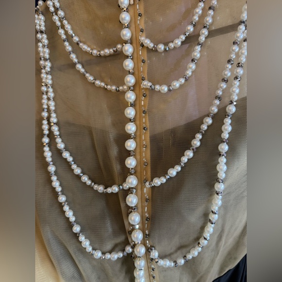 Claudine by Alyce Paris Gown Illusion Embellished Long Sleeve Gown – Size 8 - Picture 5 of 7